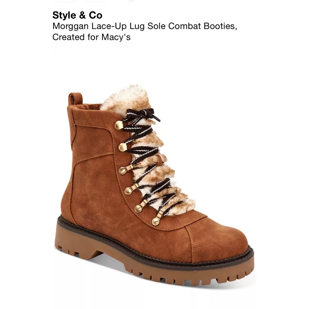 Style & Co Morggan Lace Up Combat Boot